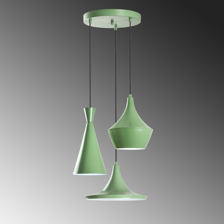 TOM Cable Pendant Light 3x E27/40W/230V, Green