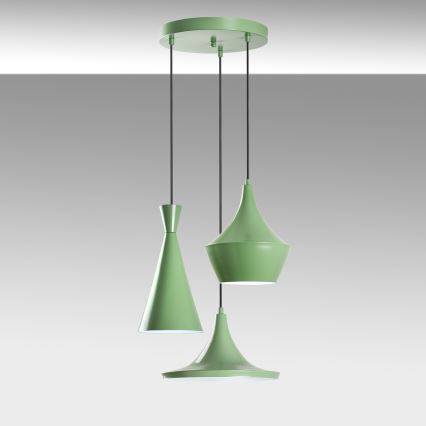 TOM Cable Pendant Light 3x E27/40W/230V, Green