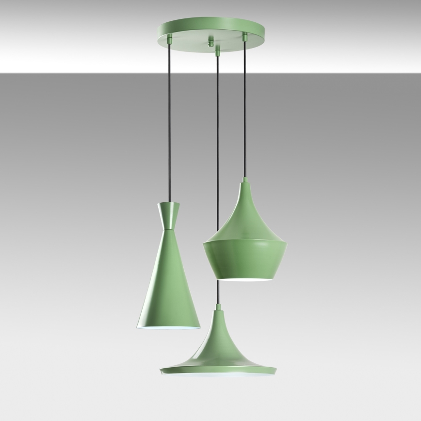 TOM Cable Pendant Light 3x E27/40W/230V, Green