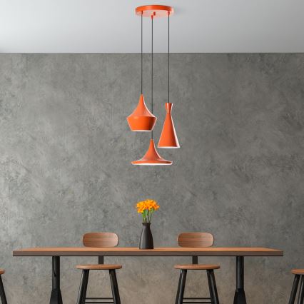 TOM Cord Pendant Light 3xE27/40W/230V Orange