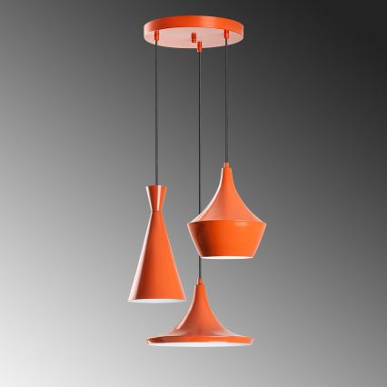 TOM Cord Pendant Light 3xE27/40W/230V Orange