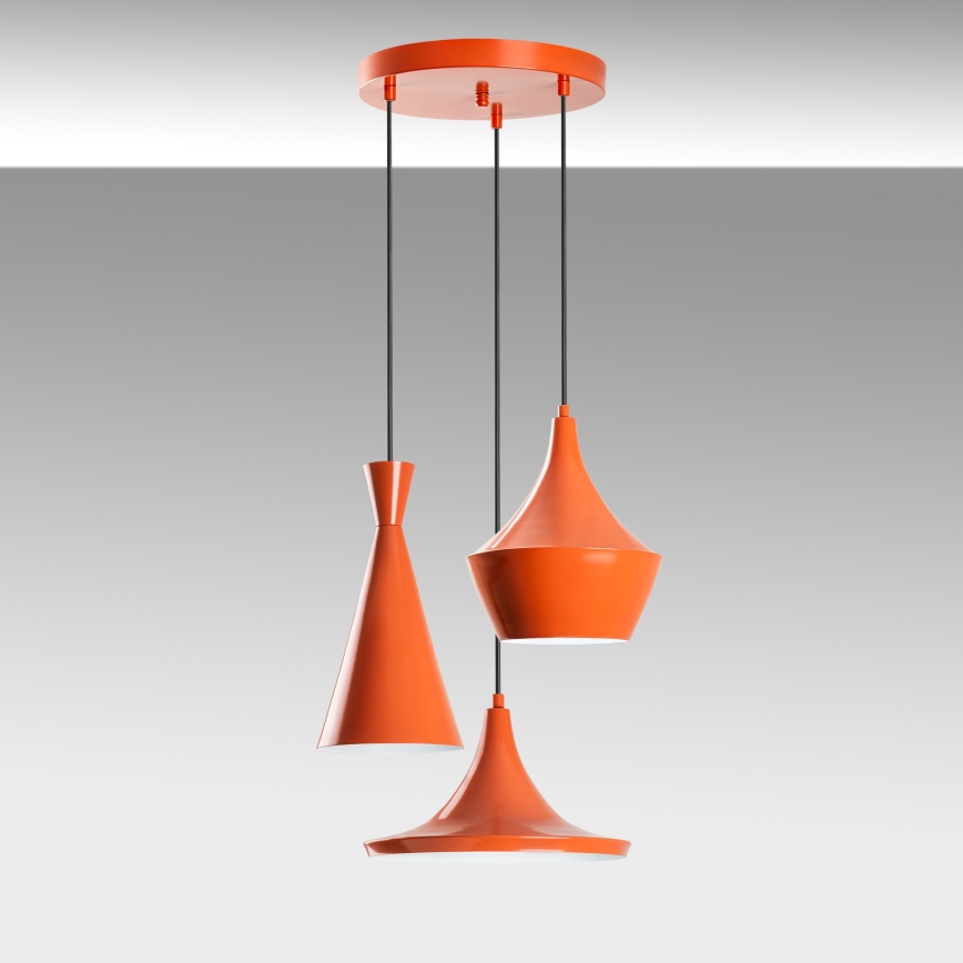 TOM Cord Pendant Light 3xE27/40W/230V Orange