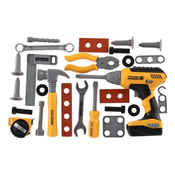 Tool set with battery-powered drill 3xAAA