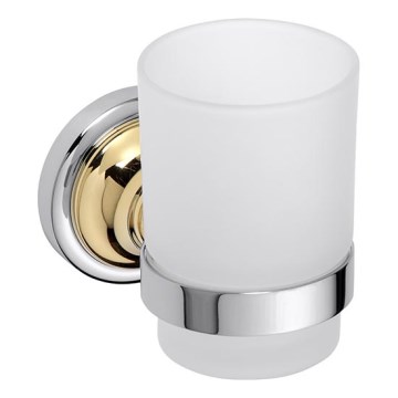 Toothbrush holder 7 x 9.5 cm, Silver/Gold