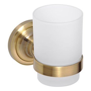 Toothbrush holder 7x9.5 cm bronze