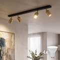 TOP LED Spotlight 4x GU10, 10W, 230V — Black/Gold