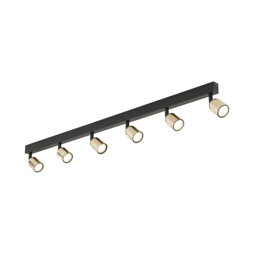 TOP LED Spotlight 6x GU10 / 10W / 230V - Black/Gold
