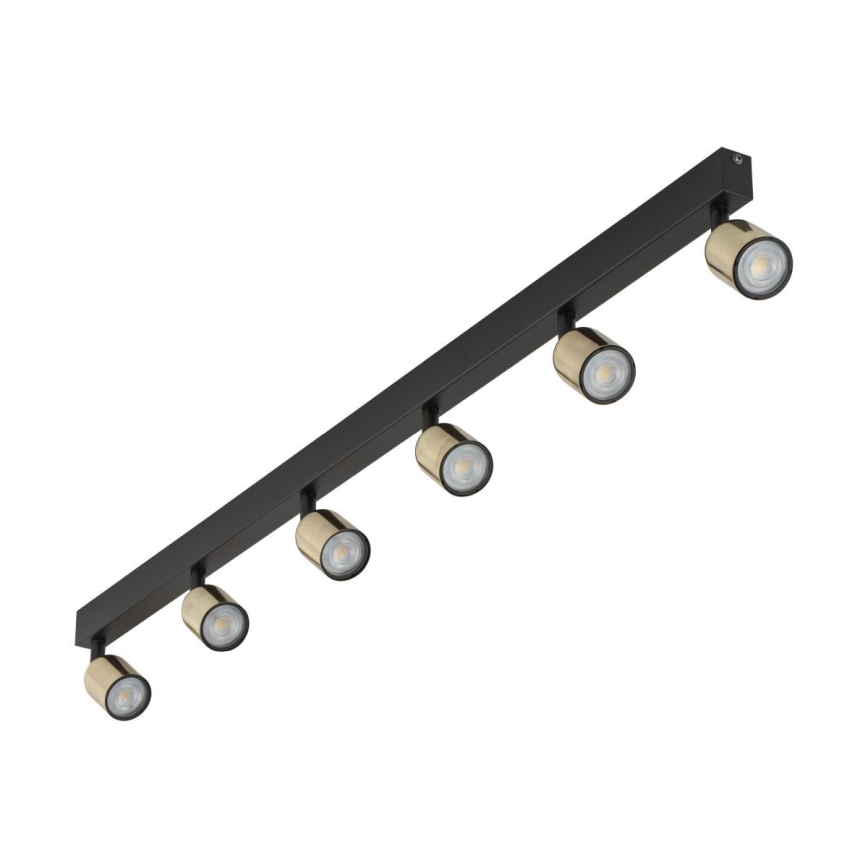TOP LED Spotlight 6x GU10 / 10W / 230V - Black/Gold