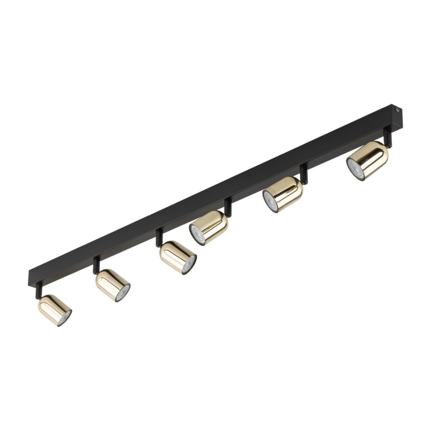 TOP LED Spotlight 6x GU10 / 10W / 230V - Black/Gold