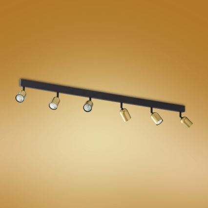 TOP LED Spotlight 6xGU10/10W/230V Gold/Black