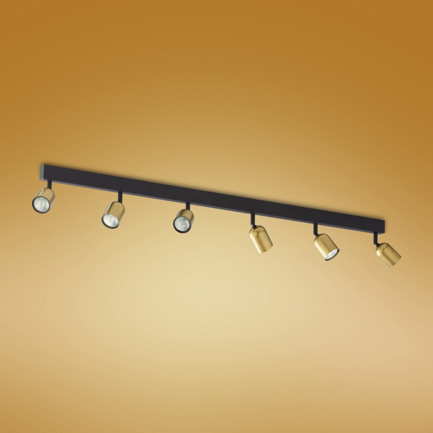 TOP LED Spotlight 6xGU10/10W/230V Gold/Black