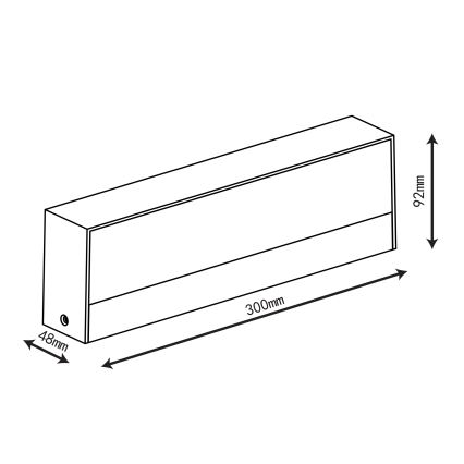 Top Light - LED Outdoor Wall Light IMOLA LED/16W/230V 3000/4000/6000K IP54 30 cm black