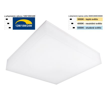 Top Light - LED Dimmable ceiling wall light BOXTER LED/12/18/24W/230V IP54 3000/4000/6500K 28x28 cm