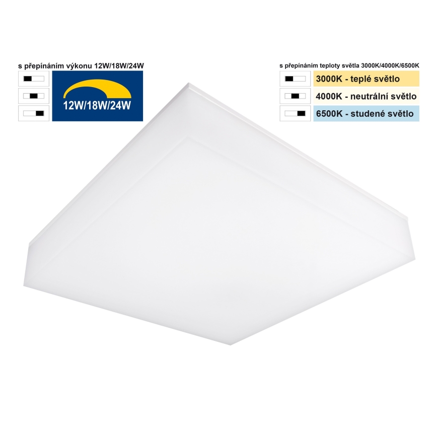 Top Light - LED Dimmable ceiling wall light BOXTER LED/12/18/24W/230V IP54 3000/4000/6500K 28x28 cm