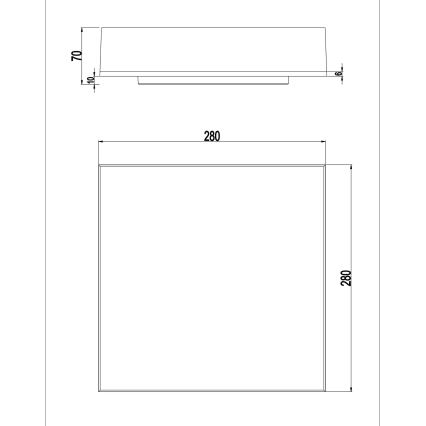 Top Light - LED Dimmable ceiling wall light BOXTER LED/12/18/24W/230V IP54 3000/4000/6500K 28x28 cm