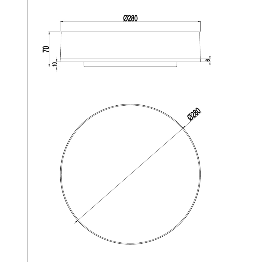 Top Light - LED Dimmable bathroom ceiling light BOXTER LED/12/18/24W/230V IP54 3000/4000/6500K d. 28 cm
