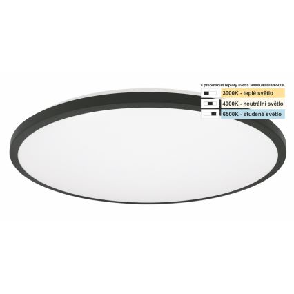 Top Light - LED Bathroom ceiling light ONYX LED/18W/230V IP44 3000/4000/6500K d. 34 cm black