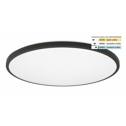 Top Light - LED Bathroom ceiling light ONYX LED/24W/230V IP44 3000/4000/6500K d. 39 cm black