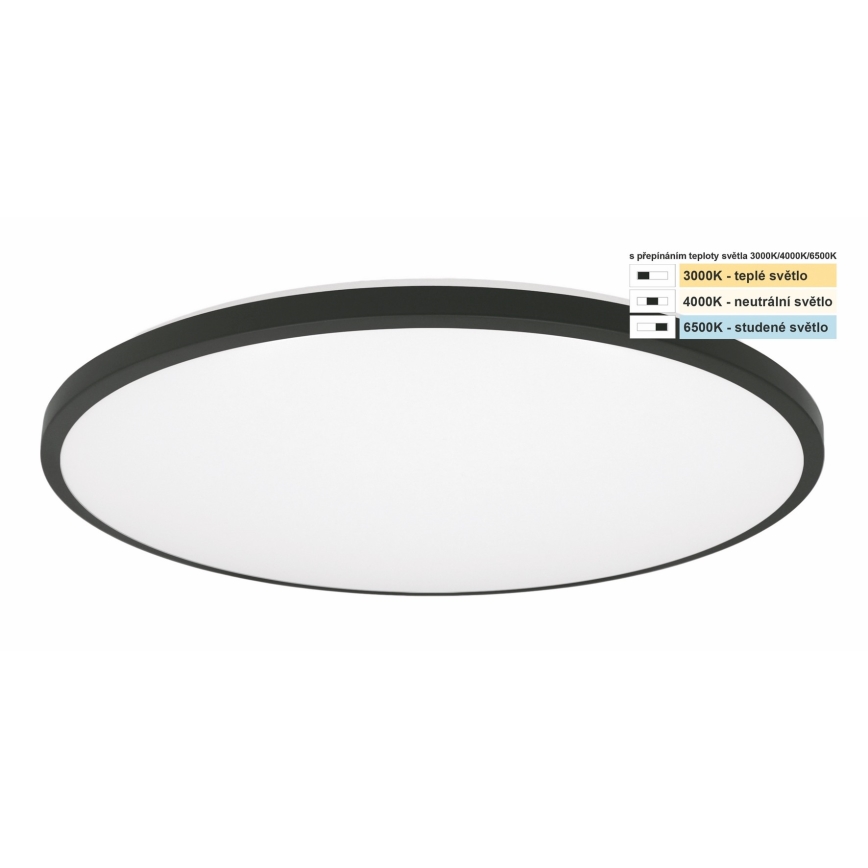 Top Light - LED Bathroom ceiling light ONYX LED/24W/230V IP44 3000/4000/6500K d. 39 cm black