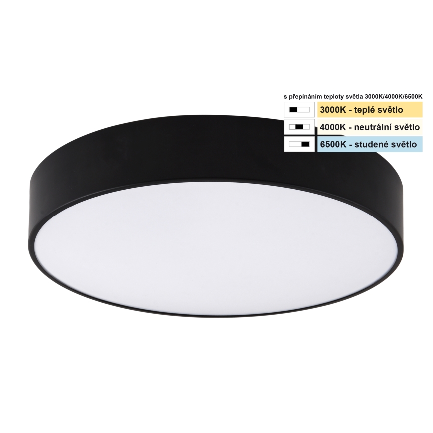 Top Light - LED Bathroom ceiling light PETAL LED/24W/230V IP44 3000/4000/6500K d. 35 cm black