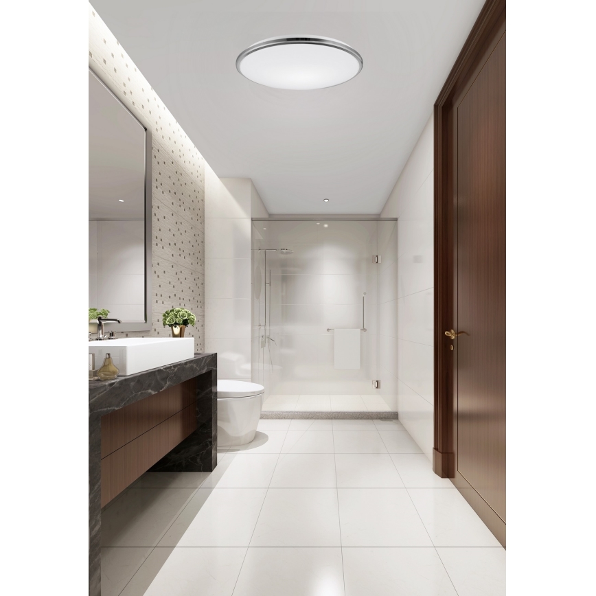 Top Light - LED Bathroom ceiling light SILVER LED/10W/230V IP44 3000/4000/6500K d. 29 cm shiny chrome