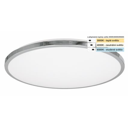 Top Light - LED Bathroom ceiling light SILVER LED/18W/230V IP44 3000/4000/6500K d. 34 cm shiny chrome