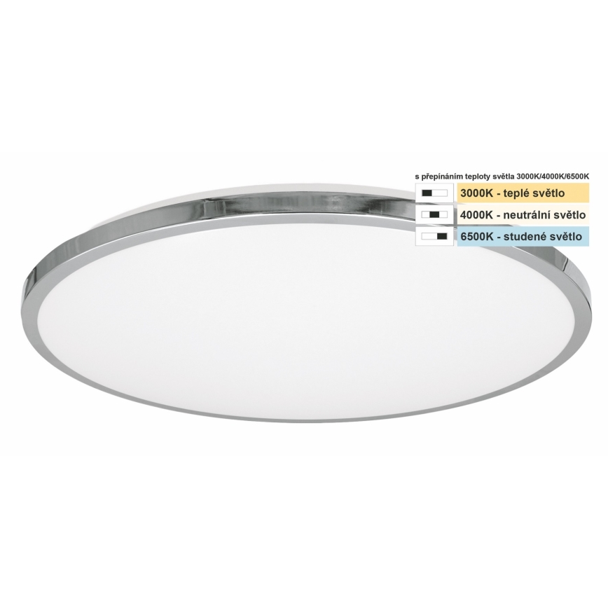 Top Light - LED Bathroom ceiling light SILVER LED/18W/230V IP44 3000/4000/6500K d. 34 cm shiny chrome
