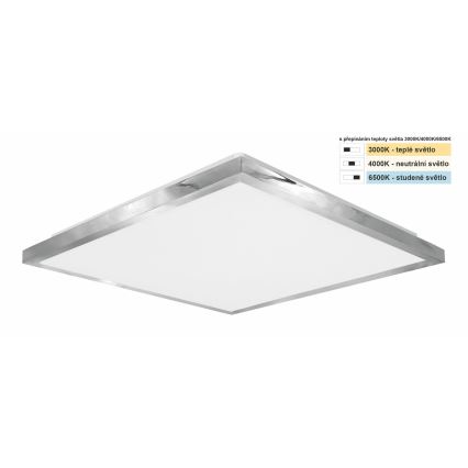 Top Light - LED Bathroom ceiling light SILVER LED/24W/230V IP44 3000/4000/6500K 38x38 cm matte chrome