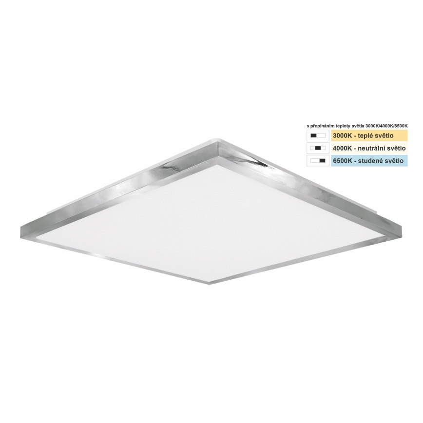 Top Light - LED Bathroom ceiling light SILVER LED/24W/230V IP44 3000/4000/6500K 38x38 cm matte chrome