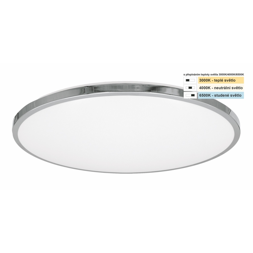 Top Light - LED Bathroom ceiling light SILVER LED/24W/230V IP44 3000/4000/6500K d. 39 cm shiny chrome