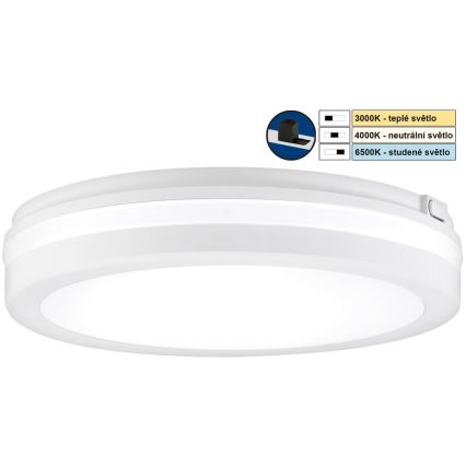 Top Light - LED Bathroom light COMET LED/15W/230V 3000/4000/6500K IP54 d. 20 cm white