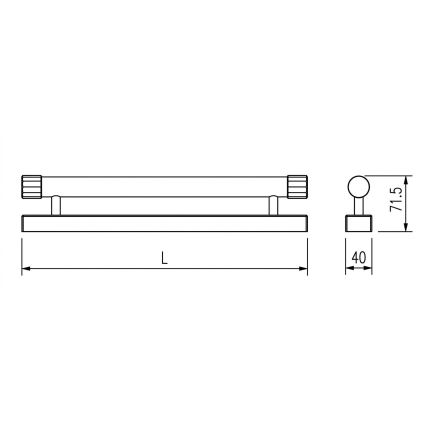 Top Light - LED Bathroom Mirror Light TURIA LED/12W/230V 3000/4000/6500K IP44 60 cm black