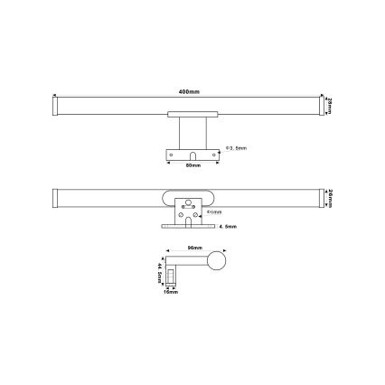 Top Light - LED Bathroom mirror lighting OREGON LED/7W/230V 40 cm IP44