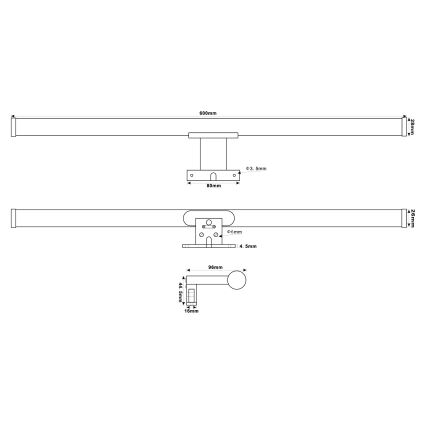 Top Light - LED Bathroom mirror lighting OREGON LED/9W/230V 60 cm IP44