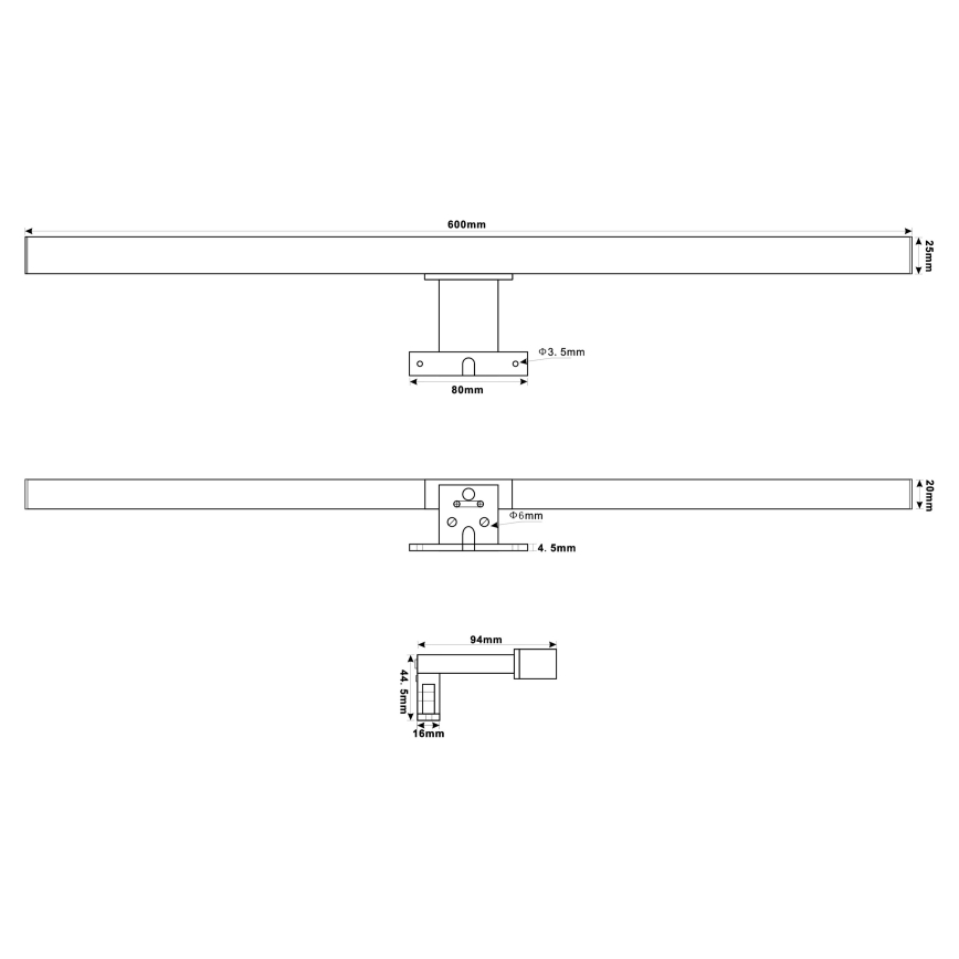 Top Light - LED Bathroom mirror lighting OREGON LED/9W/230V 60 cm IP44