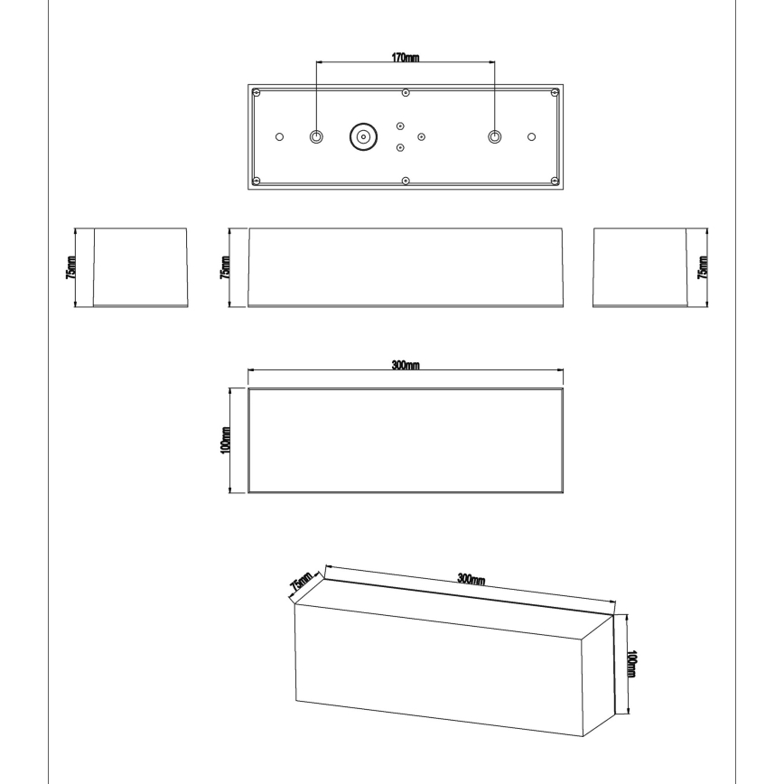 Top Light - LED Bathroom wall light BOXTER LED/12W/230V IP65 4000K