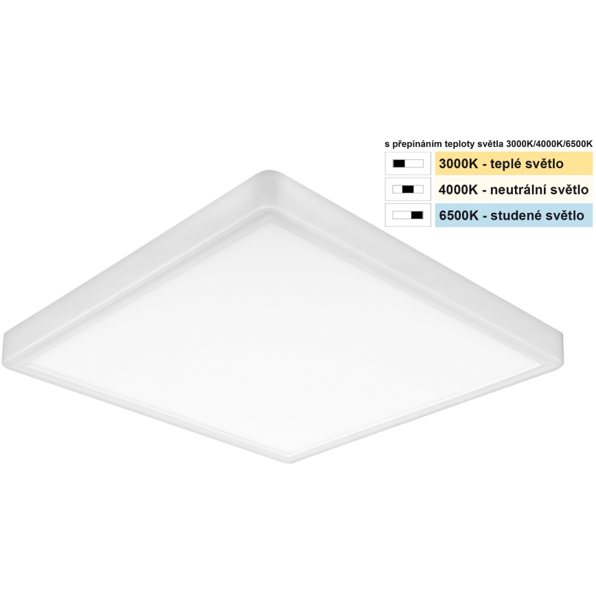Top Light - LED Ceiling light REVIT LED/24W/230V 3000/4000/6500K 30x30 cm white