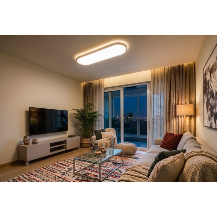 Top Light - LED dimmable ceiling surface-mounted/suspended luminaire OVAL LED/36W/230V 3000-6500K white + remote control