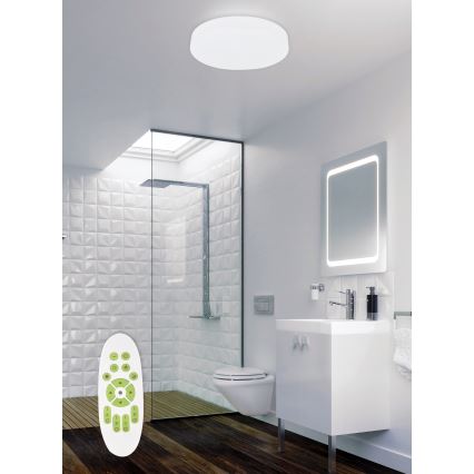 Top Light - LED Dimmable bathroom ceiling light TWISTER LED/51W/230V IP44 + remote control