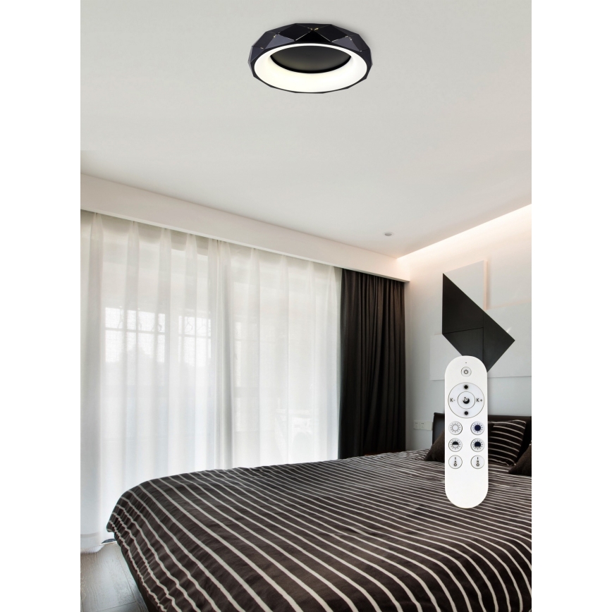 Top Light - LED Dimmable ceiling light APOLO LED/45W/230V black + remote control