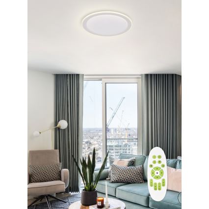Top Light - LED Dimmable ceiling light NORMAN LED/60W/230V d. 49 cm white + remote control