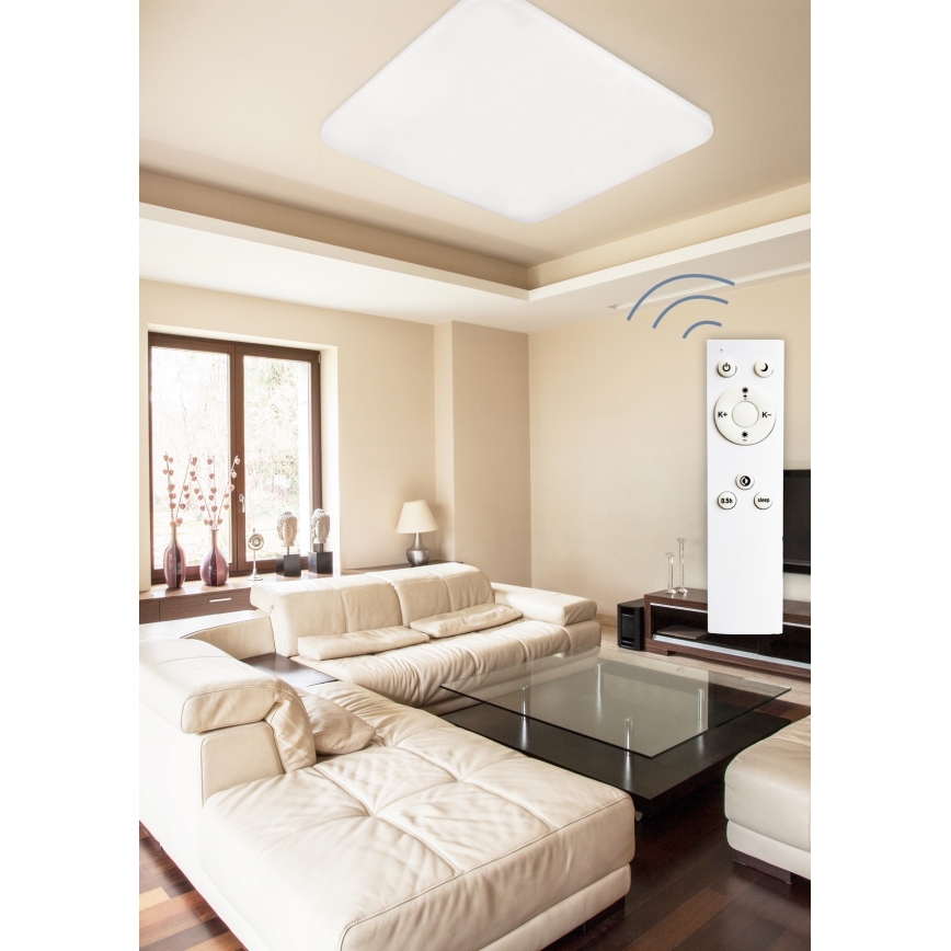 Top Light - LED Dimmable ceiling light OCEAN H80 RC LED/100W/230V square + remote control