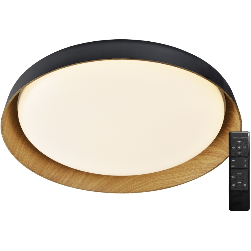 Top Light - LED Dimmable ceiling light SATELLITE LED/36W/230V 3000-6500K d. 43 cm black/brown + remote control