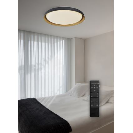 Top Light - LED Dimmable ceiling light SATELLITE LED/48W/230V 3000-6500K d. 53 cm black/brown + remote control