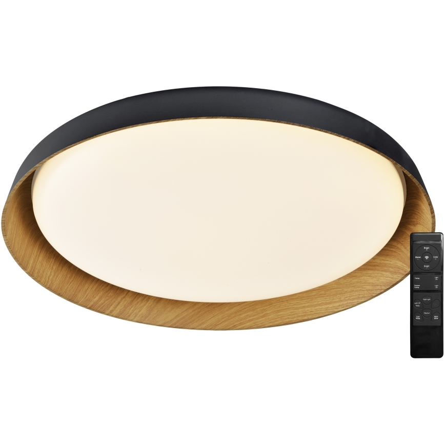 Top Light - LED Dimmable ceiling light SATELLITE LED/48W/230V 3000-6500K d. 53 cm black/brown + remote control
