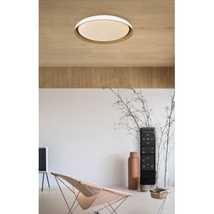 Top Light - LED Dimmable ceiling light SATELLITE LED/48W/230V 3000-6500K d. 53 cm white/brown + remote control