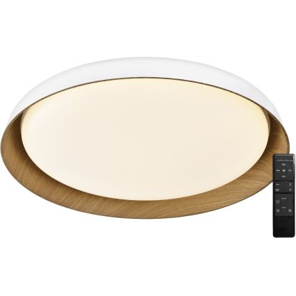 Top Light - LED Dimmable ceiling light SATELLITE LED/48W/230V 3000-6500K d. 53 cm white/brown + remote control
