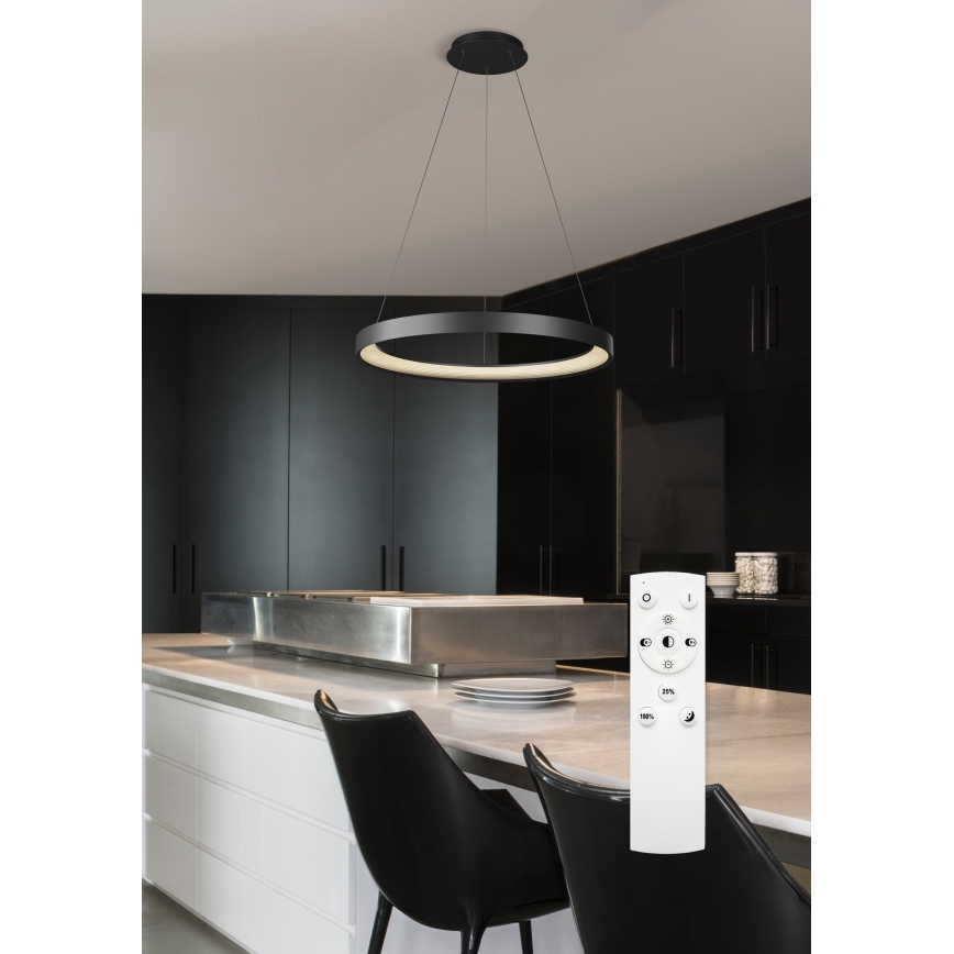 Top Light - LED Dimmable chandelier on a string ORBIT LED/40W/230V 3000-6500K d. 50 cm black + remote control