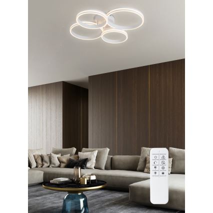 Top Light - LED Dimmable surface-mounted chandelier OLYMP LED/65W/230V 3000-6500K round white + remote control