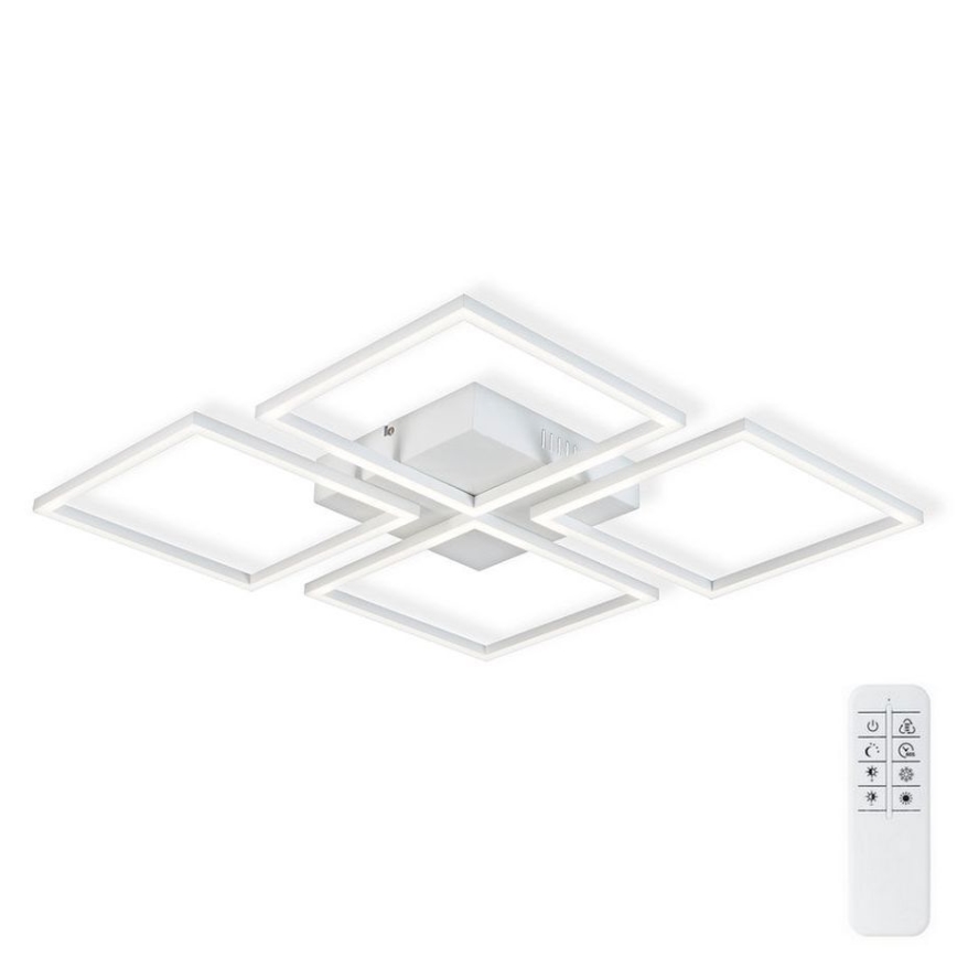 Top Light - LED Dimmable surface-mounted chandelier RIVIERA 4xLED/16,25W/230V angular white + remote control